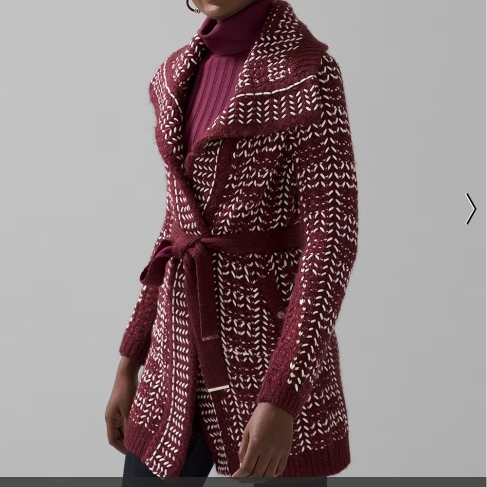 White House Black Market Plaid Sweater Coat XS